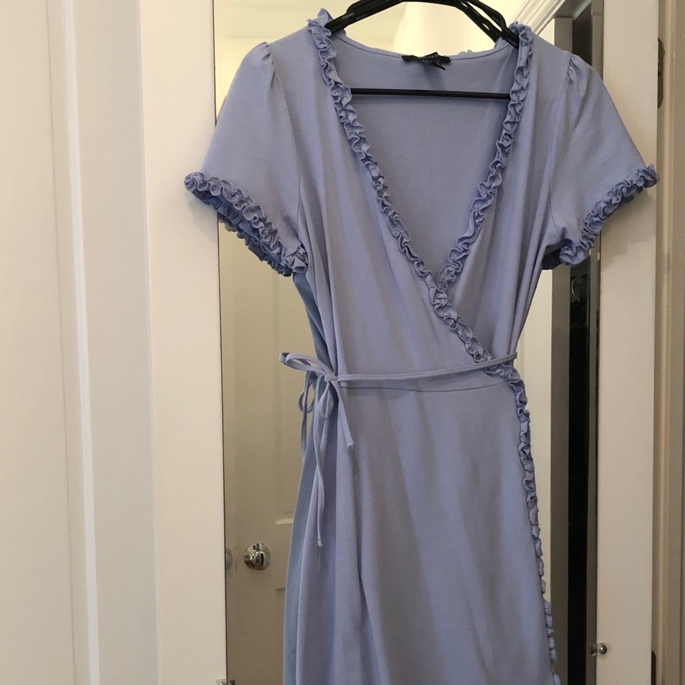 Light blue wrap dress